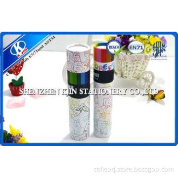 Round Tube Packing Recycled Paper Pencils With Hot Transfer